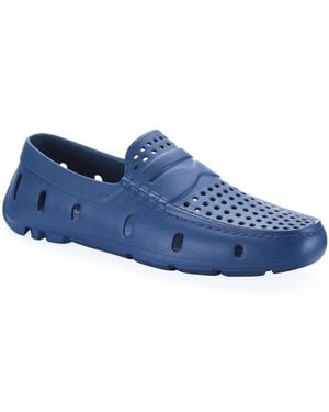 Club Room Atlas Driver Loafers Perforated Slip On Shoes Zpo3796 - Blue