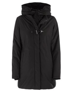 Fay Technical Gabardine Toggle Coat - Black