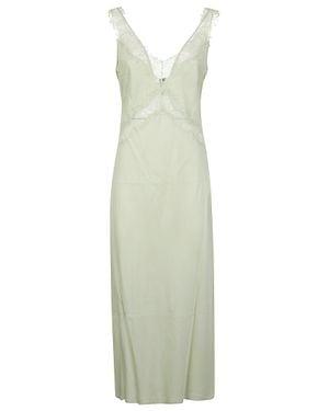 Pinko Anise Fitted Lace Trim Viscose Dress - Green