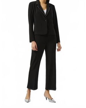 Joseph Ribkoff Studded Fitted Blazer Jacket - Black
