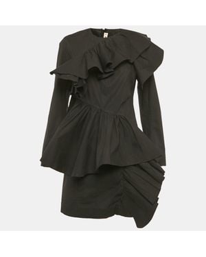 Marni Poplin Ruffled Mini Dress - Black