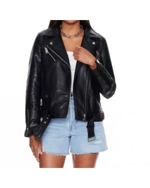 WITHBLACK Melissa Faux Leather Biker Jacket - Black