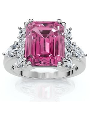 Pompeii3 Topaz 10X8Mm & Diamond Ring 14K Lab Grown Ef/Vs - Purple