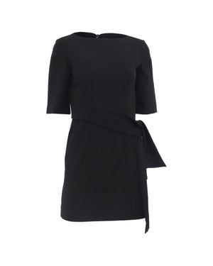Alice + Olivia Boat Neck Wrap Mini Dress - Black