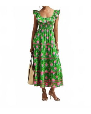 Pink City Prints Susie Midi Dress - Green