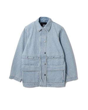 ROTATE BIRGER CHRISTENSEN Laced Denim Jacket With Adjustable Waist - Blue