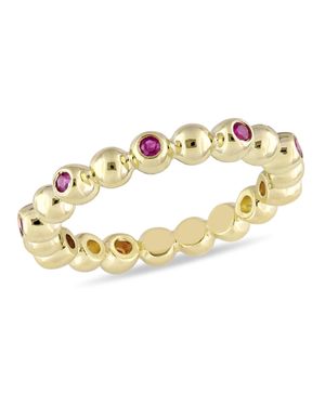 Mimi & Max 1/4Ct Tgw Ruby Beaded Eternity Ring 14K - Metallic