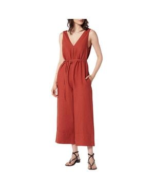 Joie Brier Linen Jumpsuit - Red