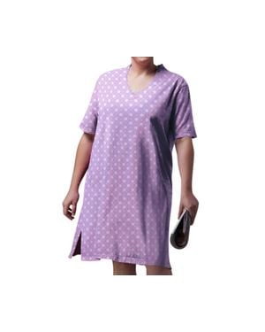 On The Plus Side Cotton Ultra Soft Short Sleeve Sleep Tee - Purple