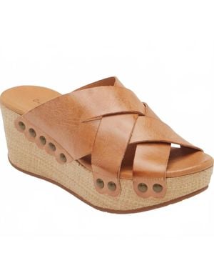 Chocolat Blu Yetta Platform Wedge Slide Sandal - Brown