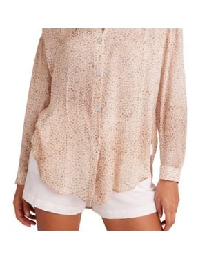 Bella Dahl Flowy Button Down Shirt - Pink