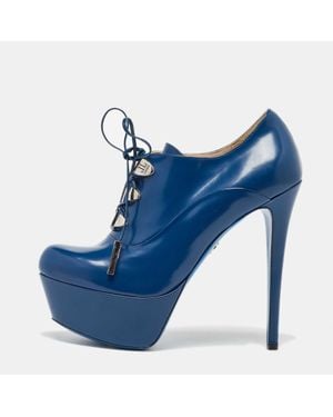 Loriblu Patent Leather Booties - Blue
