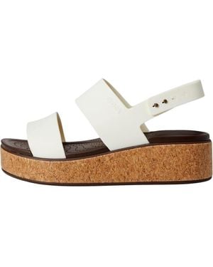 Crocs™ Brooklyn Cork Low Wedge Sandals Chalk 211144-0Wv - White