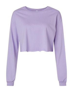 Bella Canvas Fwd Fashion Crop Long Sleeve Tee - Purple
