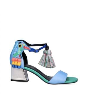 Exe' Luisa Low Heel Sandal - Blue