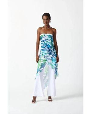 Joseph Ribkoff Tropical Print Jumpsuit - Blue