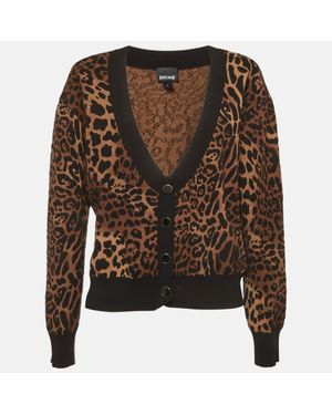 Just Cavalli Leopard Pattern Knit Cardigan - Brown