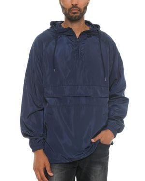 TRUEDAMES Color Block Anorak Jacket Pullover Windbreaker - Blue