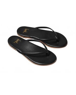 Beek Sunbeam Leather Flip Flop Sandals - Black