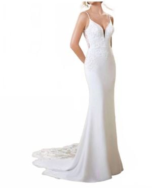 Mori Lee Rasia Petal Train Wedding Dress - White