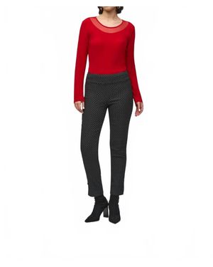 Joseph Ribkoff Long Sleeve Mesh Neck Top - Red
