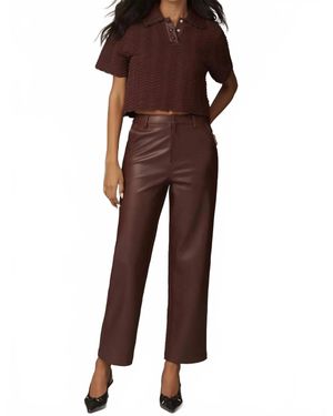 En Saison Delphine Straight-Leg Pants - Brown