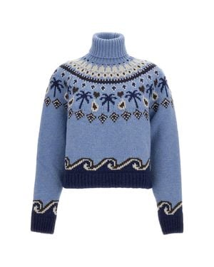 Alanui Light Sweet Winter Virgin Wool Sweater - Blue
