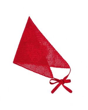 Loeffler Randall Viv Crochet Head Scarf - Red