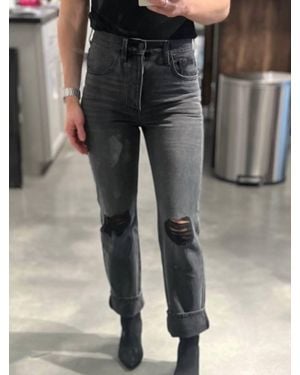 Kancan Ultra High Rise 90's Boyfriend Denim Jeans - Gray