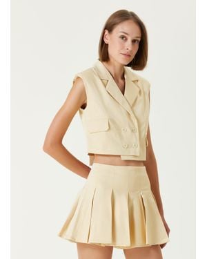 Pcfg Cotton Woven Crop Vest - Natural