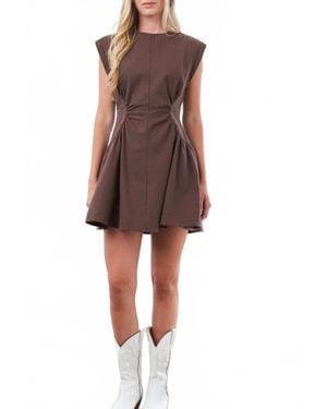 Mint Exclusives Stella A-Line Mini Dress - Brown