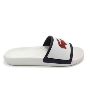 Lacoste Croco Slide Sandals - White