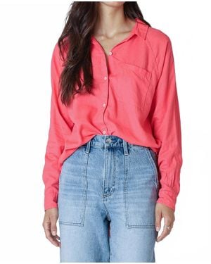 Dex Long Sleeve Button Up Shirt - Red