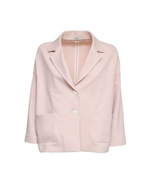 Circolo 1901 Boxy Lapel Fleece Single-Breasted Blazer - Pink