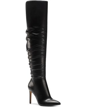 INC Iyonna Slouchy Faux Leather Over-The-Knee Boots - Black