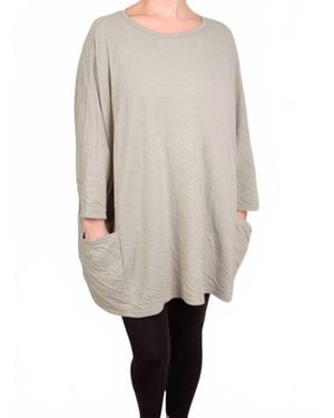 cut-loose Long Sleeve Crew Pullover - Gray