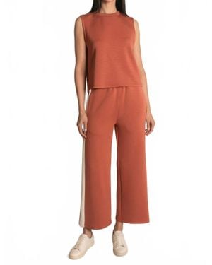 P.Cill Butter Modal Single Side Stripe Pants - Red