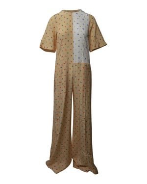 JOSEPH Floral Print Silk Jumpsuit - Natural