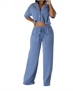 Win Win Apparel Time Travel Pant Set - Blue