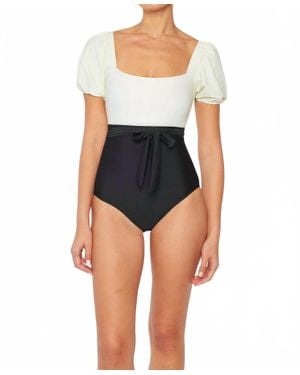 Marina West Swim Puff Sleeve One Piece - Blue