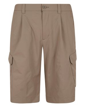 Herno Regular Fit Cargo Bermuda Shorts - Brown