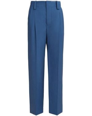 Marni High-Waisted Wide-Leg Pants With Sharp Pleats - Blue