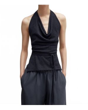 Cordera Merino Wool Tie Top - Blue