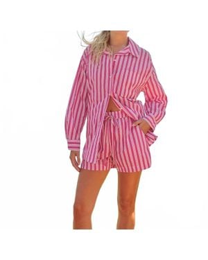 Sundry Stripe Track Short - Pink