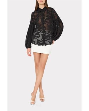 MILLY Scroll Button Up Top - Black