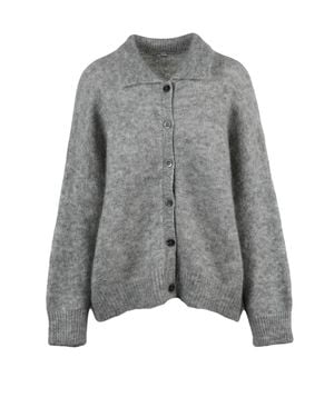 Aspesi Light Textured Knit Oversized Cardigan - Gray