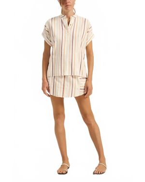 ILIO NEMA Daphne Short-Sleeve Top - Natural