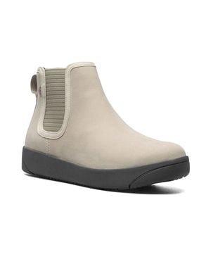 Bogs Kicker 72777-279 Chelsea Boots Oatmeal Leather Ankle Tf8040 - Gray