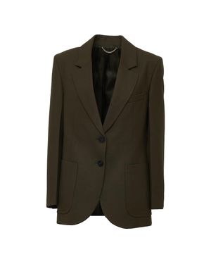 Victoria Beckham Katherine Single-Breasted Patch Pocket Tailored Blazer - Green