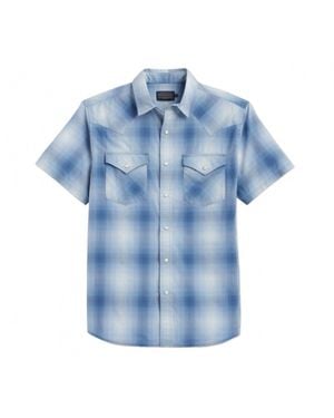 Pendleton Frontier Short Sleeve Snap Shirt - Blue